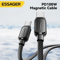 Essager PD 100W 60W Magnetic Suction Anti-Winding Type C to C Cable Fast Charge Cord Wire for Samsung Huawei Xiaomi Lenovo