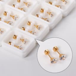 12Pair Cubic Zirconia Stud Earrings Round Crystal Stainless Steel No Fade Simple Screw Earrings Jewelry Gifts Wholesales Vintage