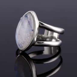 Round Oval Big Natural Moonstones Rings Women's Silver Plated Rings Gifts Vintage Fine Jewelry