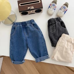 Spring Autumn New Baby Pants Casual Denim 9M-5T Kids Boys Straight Jeans Soft Toddler Girls Fashion Trousers 3 Colors
