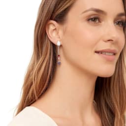 Multicolor Stone Geometric Drop Earrings Europe Style Karma Good Fine Jewelry Bohemia Gift For Women In 925 Sterling Silver