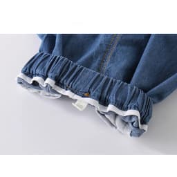 Pure Cotton Girls Jeans Summer Soft Thin Children Trousers Sweet Cute Rabbit Heart Embroidered Kids Wide-Leg Pants 1-6 Y Toddler
