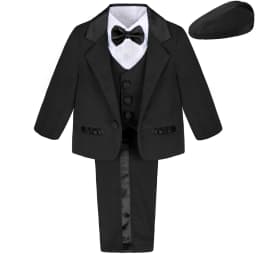 Baby Boy Baptism Outfit Infant Tuxedo Christening Wedding Birthday Celebration Formal Gentleman Suit White 6 Months to 3 Years
