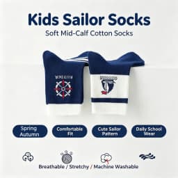 5 Pairs Baby Crew Socks Spring Autumn Cotton Socks Kids Boys Striped Socks Children's Sport Socks
