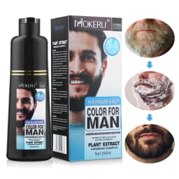 Natural Men's Black Beard Dye Shampoo 5 Minutes Fast Darken Hair Dye Cream Cover White Grey Permanent Beard Care Tint Cream