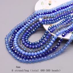 6mm Glass Beads Plating Color 6 Strands/bag 480pcs Rondelle Faceted Glass Beads Loose Spacer Beads For Jewelry Making DIY