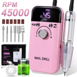 Professional 45000RPM Electric Portable Nail Drill Machine Rechargeable Low Noise Nail Sander File for Manicure Salon Tool