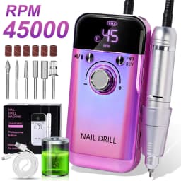 Professional 45000RPM Electric Portable Nail Drill Machine Rechargeable Low Noise Nail Sander File for Manicure Salon Tool