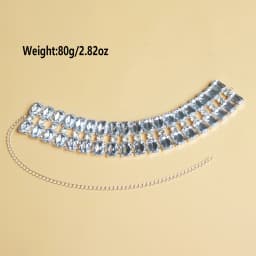 Bling Square Rhinestone Choker Necklace Exaggerate Accessories Luxury Women Statements Clavicle Chain Necklace Body Jewelry