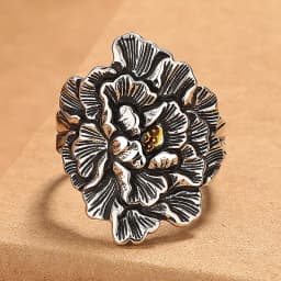 Buyee 925 Sterling Silver Big Ring Finger Excellent Peony Flower Open Ring for Woman Fashion Exaggeration Fine Jewelry Circle