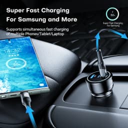 138W Car Charger Fast USB Type C Car Phone Charge 100W 65W 45W 35W PD3.0 PPS For iPhone 14 15 Samsung Laptops Tabet Car Adapter