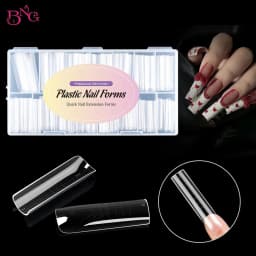 BNG Nail Dual Forms for Poly Extension Gel Nail Forms for Builder Gel Reusable 15 Sizes Acrylic Nail Molds Sets for Manicure