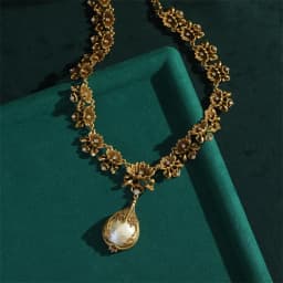 High Luxury Romantic Drop Baroque Pearl Pendant Vintage Jewelry Sets Cooper Flower Necklace Earring Ring Women Wedding Bride