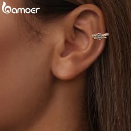 Bamoer Original 925 Sterling Silver Dragon Ear Clip Earrings Cuff Unique White Gold 1PC For Women Party Daily Gift Fine Jewelry