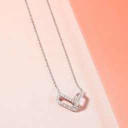 New S925 Silver Round Choker Zircon For Women Fashion Chain Minimalist Dainty Double Circle Pendant Necklace Neck Fine Jewelry