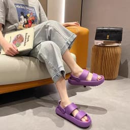 Smile Pop Summer Women Home Slippers With Snaps Outdoor Breathable Casual Sandals Women Non-slip Platform Beach Shoes Women
