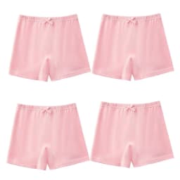 Kids Girls Panties 4 Pcs Soft Cotton Breathable Safety Pants Solid Color Underpants Four Seasons Fashion Leggings For 2-13 Years