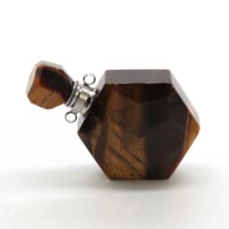 Natural Amethyst Crystal Hexagon Stone Perfume Bottle Pendant Necklace For Women Quartz Gemstone Essential Oil Diffuser Jewelry