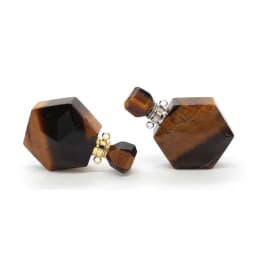 Natural Amethyst Crystal Hexagon Stone Perfume Bottle Pendant Necklace For Women Quartz Gemstone Essential Oil Diffuser Jewelry