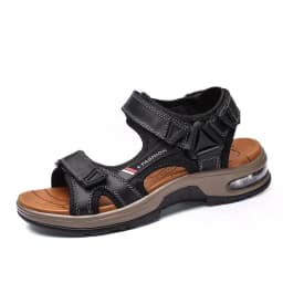 New Summer Genuine Leather Men Sandals Fashion Design Breathable Casual Shoes Men Soft Bottom Outdoor Beach Sandals Big Size 46