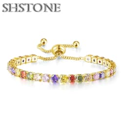 Noble 925 Sterling Silver Bracelet Elegant Zircon Crystal Fine Jewelry For Women Girl Engagement Wedding Glamour 18CM