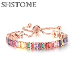 Noble 925 Sterling Silver Bracelet Elegant Zircon Crystal Fine Jewelry For Women Girl Engagement Wedding Glamour 18CM