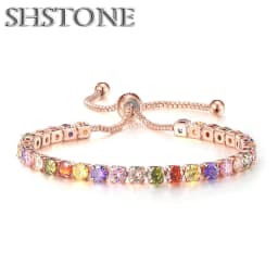Noble 925 Sterling Silver Bracelet Elegant Zircon Crystal Fine Jewelry For Women Girl Engagement Wedding Glamour 18CM