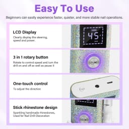 45000RPM Professional Rechargeable Nail Drill Machine for Nails Electric File HD Display Metal Manicure Pen Nail Lathe Sander