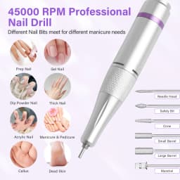45000RPM Professional Rechargeable Nail Drill Machine for Nails Electric File HD Display Metal Manicure Pen Nail Lathe Sander