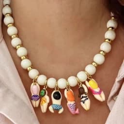 Creative Bikini Doll Necklace Adjustment Imitation Stone Neck Chain Gift Handmade Beads Chain Necklace Accessories