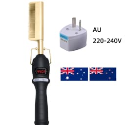 2 In1 Hot Comb Hair Straightener Electric Heating Comb Fast Heating Portable Travel Anti-Scald Beard Straightener Press Comb