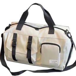 The Neutral Color Backpack for Men and Women Is Suitable for Travel and Can Be Carried by Hand or Worn on The Shoulder.