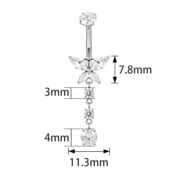 ASTM F136 Titanium Navel Ring PIERC Belly Navel Rings Zircon Paved Top Threaded Piercing Belly Button Ring Factory Body Jewelr