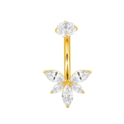 ASTM F136 Titanium Navel Ring PIERC Belly Navel Rings Zircon Paved Top Threaded Piercing Belly Button Ring Factory Body Jewelr