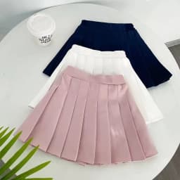 1pcs Spring Summer Girls Pleated Skirt Students Elastic A-line Skirt Kids College Style JK Skirts Childrens Fashion Short Skirts