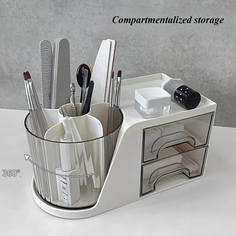 Nail Art Tools Storage Box Cotton Swab Container Nail Accessories Makeup Brush Organizer Box Nail Brush Pen Holder nails tool