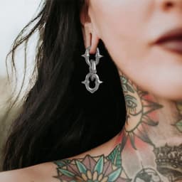 Casvort 2PCS 316L Stainless Steel Cool Chain Ear Weights Hangers Expander Piercing Women Man Body Earrings Fashion Jewelry Gift