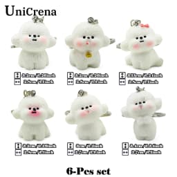 UniCrena Cute Bichon Frise Dog Keychain Bag Charm for Backpack Handbag Purse Car Keys Keychain Cute Pet Lover Gift for Her Him