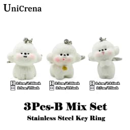 UniCrena Cute Bichon Frise Dog Keychain Bag Charm for Backpack Handbag Purse Car Keys Keychain Cute Pet Lover Gift for Her Him