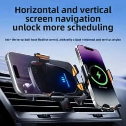 15W Car Wireless Charger 360° Rotation Air Vent Cellphone Bracket For iPhone 16 15 14 13 12 Samsung Xiaomi Fast Charging Station