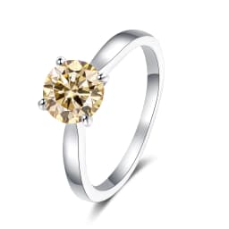 2 Carat Colorful Moissanite Rings D Color VVS Original Sterling Silver 925 Jewelry For Women Wedding Bands with Free Certificate