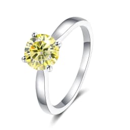 2 Carat Colorful Moissanite Rings D Color VVS Original Sterling Silver 925 Jewelry For Women Wedding Bands with Free Certificate