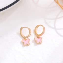 Small Cute Butterfly Dangle Earrings for Kids Girl Children Chic Sweetness Lovely Hoop Clip Earring Jewelry Gift