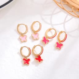 Small Cute Butterfly Dangle Earrings for Kids Girl Children Chic Sweetness Lovely Hoop Clip Earring Jewelry Gift
