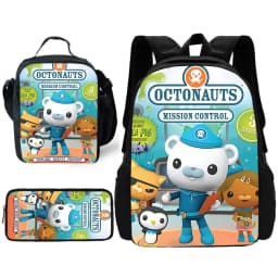 Child School Cartoon O-Octonauts Backpack with Lunch Bags ,Pencil Bags ,School Bags for Boys Girls Best Gift
