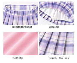 Lolocee Summer Girls' 2 Piece Set,Short Sleeve Fresh Drink & Bunny Print Top + Pink Plaid Skirt Outfit,Trendy Children's Fashion