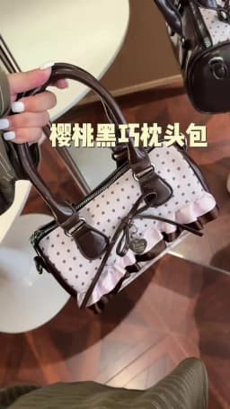 Korean Bow Polka Dot Bag Fashion Bowler Bag Color-blocked Lace Y2k Style Handbag Retro Sweet Plaid Crossbody Zipper Shoulder Bag