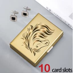 Horse Head Anti-Scan RFID 10 Cards Aluminum Metal Credit Card Holder Blocking Wallet Case Business Card Protection Hold