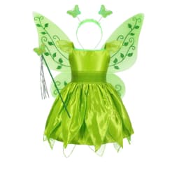 Girls Flower Fairy Dress Up Kids Princess Dress With Wings Halloween Princess Costume Elves Party Tinkerbell Tinker Bell Dress