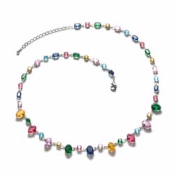 Personalized Trend Design Color Inlaid Zirconia Women's Necklace Bracelet Niche Fashion Holiday Party Accessories Jewelry Set